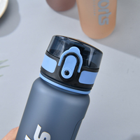 Bouteille d'eau en plastique écologique de 500 ml, étanche, avec marqueur de temps et design motivant pour le fitness, la gym, le camping, la randonnée, avec bouton poussoir