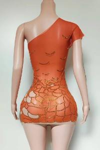 Vestido de Noche Sexy para Mujer con Pedrería Brillante, de un Solo Hombro, Ajustado, para Actuaciones en Escenario, Fiestas de Cumpleaños, Cantantes - Product Image 5