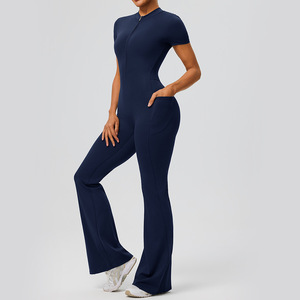 <span class=keywords><strong>Tuta</strong></span> da Yoga Elasticizzata in Quattro Direzioni, Leggera e Traspirante, Vestibilità Aderente, <span class=keywords><strong>con</strong></span> <span class=keywords><strong>Tasche</strong></span> Funzionali, Vita Sottile e Design Bootcut, Dettaglio Arricciato sui Glutei - Product Image 3