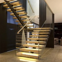 Escalier intérieur moderne en acier massif, design flottant à poutre verticale, pour villa et appartement, norme USA