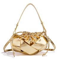 Nouveau Sac à Bandoulière Croisé pour Femme 2026, Tissé à la Main, Tendance, avec Cordon de Serrage, en PU, pour le Quotidien, Doublure en Polycoton