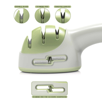 Aiguiseur de couteaux de cuisine ergonomique multi-usages, carbure de tungstène à grain grossier, céramique à finition fine, affûtage manuel