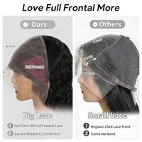 Perruque Lace Front HD 13x6 Cheveux Humains Ondulés Effet Mouillé Sans Colle Prête à Porter Densité 200% Pré-Pluckée avec Cordon de Serrage pour Femmes Noires