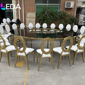 โต๊ะสแตนเลสทรงครึ่งวงกลมรูปตัว S ยี่ห้อ LEDA สำหรับรับประทานอาหารในโรงแรม หรืองานแต่งงานในสวนสาธารณะและงานอีเว้นท์ต่างๆ - Product Image 4