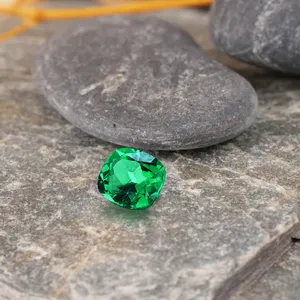 Forma de almofada Laboratório Colombiano Esmeralda Gemas 5x5mm 8x8mm Pedra esmeralda GRS AGL IGI Certified Alta qualidade 5A Lab Grown Emerald