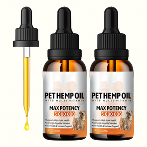 Gouttes Multivitaminées Sédatives pour Animaux de Compagnie à l'Huile de Chanvre – Soutien Articulaire, Santé Cutanée, Soutien Immunitaire – Supplément Liquide Oral pour Chats - Product Image 1