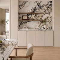 Dalle de marbre Calacatta Viola italienne, motif unique, surface mate affinée, pierre naturelle pour meubles et table console