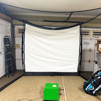Podiyeen Cage d'entraînement de golf en fibre de verre/polyester 10x8 pieds (88x80 pouces) avec écran de simulation optionnel et écran d'impact classique