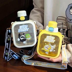 Bouteille d'eau écologique pour enfants, design cartoon, anti-chute, gourde sport portable avec paille pour filles et enfants - Product Image 4