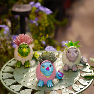 Vente en gros résine dinosaure <span class=keywords><strong>oeuf</strong></span> porte-stylo décoration de bureau cassé <span class=keywords><strong>oeuf</strong></span> fossile statue pot de fleur pot dragon bébé décoration de jardin - Product Image 2