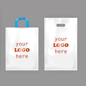 Custom Wholesale Cheap <strong>Personalised</strong> Large Gift Plastic Foldable <strong>Bags</strong> <strong>PE</strong> Reusable Die Cut Handle Shopping <strong>Bag</strong> With logo - Product Image 2
