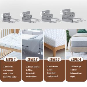<b>Bed</b> <b>Sheet</b> Holders Upgraded <b>Sheet</b> Straps Adjustable-Height <b>Bed</b> <b>Sheet</b> Lock with Corner-Open Fits Heavy-Duty Mattress - Product Image 3
