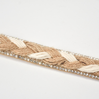 Sangle tressée faite à la main de 8 mm avec bordure en strass étincelant pour sandales tendance pour femmes, matériau pour empeigne de chaussures, décoration de sac