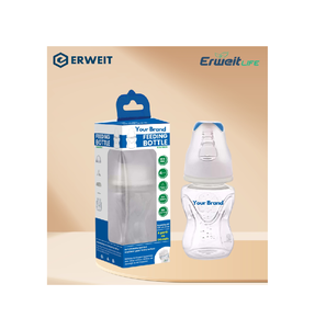 Biberón de cuello delgado 8M + silicona (BS802) Alimentador de bebés al por mayor Biberón de lactancia antialimentación con tapa - Product Image 1