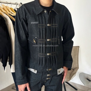 <b>Denim</b> Jacket Custom Manufacturer High Quality 100%Cotton Casual Button <b>Coat</b> <b>Denim</b> Fabric Jacket Heavyweight <b>Denim</b> Jacket Men - Product Image 3