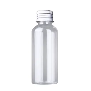 Produsen Grosir Botol Plastik Mulut Kecil PET Transparan dengan Tutup Sekrup Aluminium