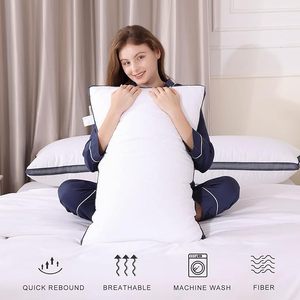 Relleno alternativo de plumón suave y esponjoso, almohada con fuelle para dormir de lado y de espalda, almohada de colección de hoteles de lujo - Product Image 3