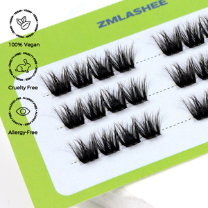 ZM Super Soft Lightweight <span class=keywords><strong>Manga</strong></span> Lash Clusters avec emballage de marque privée, tenue de 7 à 15 jours, kit d'extension de cils DIY avec colle et scellant - Product Image 3