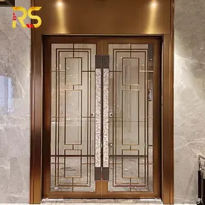 Porte in metallo di alta qualità Foshan porta in vetro d'ingresso anteriore in acciaio per esterni per hotel