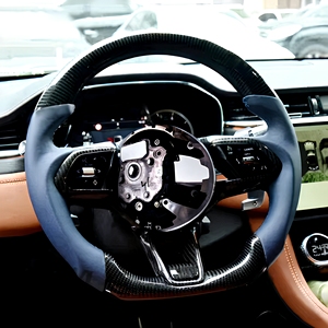 Volante de Cuero y Fibra de Carbono Personalizado para <span class=keywords><strong>Jaguar</strong></span> XF XE XJ F-TYPE F-PACE XFL <span class=keywords><strong>XK</strong></span>, Modificación y Mejora del Interior - Product Image 2