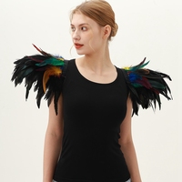 Promotion : Ensemble de Costume d'Halloween Cosplay avec Châle en Dentelle et Plumes – Couleur Personnalisable, Confortable, Doux, Taille sur Mesure – Idéal pour les Fêtes
