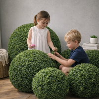 Lot en gros de sphères artificielles en buis, fausses plantes vertes pour événements, mariages, jardins et décorations extérieures