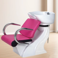Fauteuil de lavage de cheveux pour salon avec bac en céramique, design moderne et simple, structure métallique, mobilier de salon