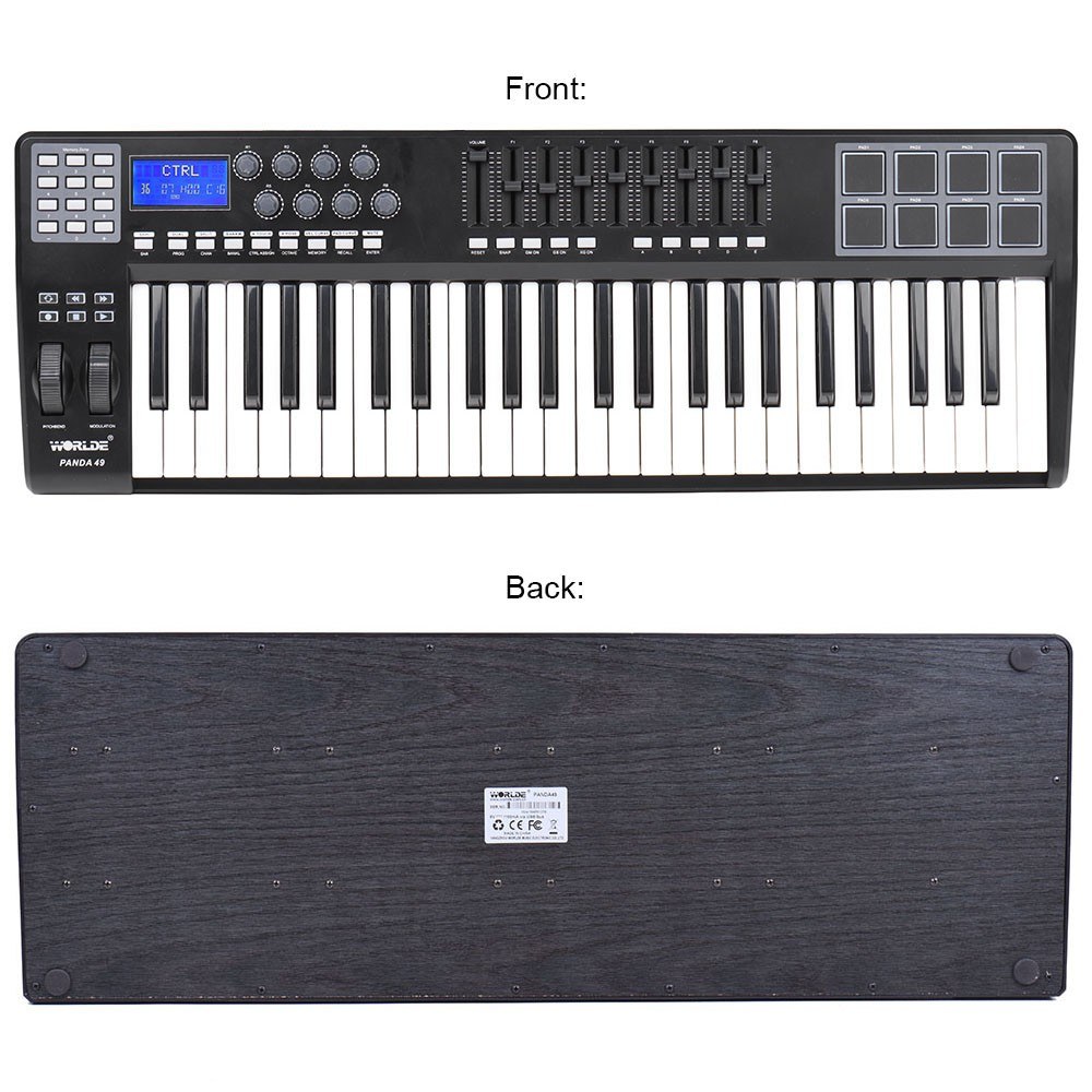 WORLDE PANDA49 Portable 49-Key USB MIDI Keyboard Controller with 8