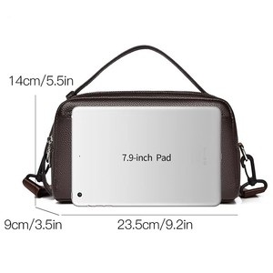 Logotipo personalizado Moda Grande Capacidade Impermeável PU <span class=keywords><strong>Leather</strong></span> Strap <span class=keywords><strong>Bag</strong></span> Portátil Casual Business Office Men's Shoulder <span class=keywords><strong>Bag</strong></span> - Product Image 2