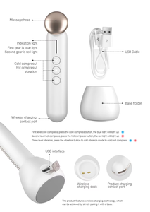 Baguette de massage intelligente pour les yeux, chaud, froid, élimination des cernes, lifting des yeux, anti-rides, sans fil - Product Image 2