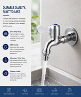 Robinet mural simple en alliage de zinc, poignée en plastique chromé, moderne, pour salle de bain, buanderie, jardin, OEM