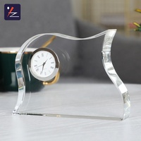 Nouvelle Arrivée Horloge de Table Personnalisable avec Gravure de Logo, Horloge en Cristal et Verre, Horloge de Table en Cristal