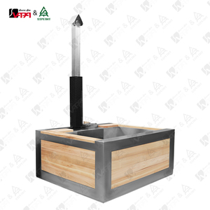 Vapasauna pour 5-6 personnes, bain à remous extérieur chauffé au bois pour jardin, villa, resort, <span class=keywords><strong>camping</strong></span>, chauffage rapide en 50 minutes, autoportant - Product Image 6