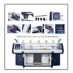 Máquina de tejer de cuello plano accionada por venta, costilla de calibre 12, Selector de agujas de 14g y 9g, detector de selección para máquina de tejer plana - Product Image 1