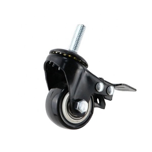 Wheel Casters Wheel Caster PVC Universal Wheel Fixed Wheel Double Brake Wheel Furniture Casters
