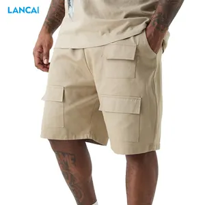 Individuelles Logo Baumwolle Herrenshorts leichtgewicht Stretch Short Cargo Reißverschluss Tasche Cargo Shorts