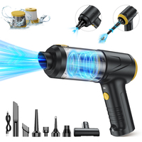 Mini aspirateur portatif pour voiture, aspiration 19500Pa, moteur sans balais, aspirateur sans fil portable 4 en 1
