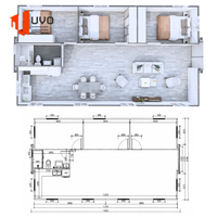 Maison conteneur extensible de 40 pieds, unité de logement modulaire préfabriquée à 3 chambres, structure en acier pliable, villa mobile