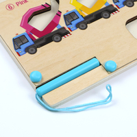 Nouveauté : Jeu de labyrinthe à quatre stylos avec balle, en bois, pour l'éveil et l'éducation précoce, jouet de logique Montessori pour enfants de 4 à 6 ans (garçons)