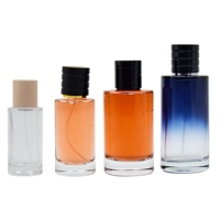 Flacon pulvérisateur de parfum en verre vide, cylindrique, dégradé bleu, 20ml, 30ml, 50ml, 100ml, avec pompe personnalisée, coloré, de luxe, avec boîte d'emballage