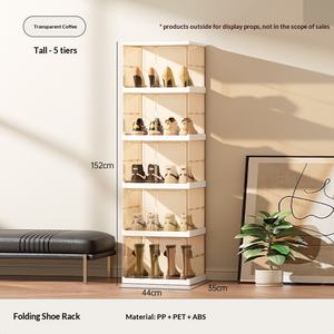 <span class=keywords><strong>Scarpiera</strong></span> Magnetica Trasparente Grande Senza Installazione, Spessa, Multistrato, Pieghevole, Mobile, Lusso Leggero - Product Image 6