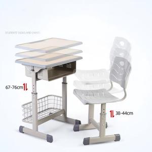 Ensemble chaise et bureau individuel robuste pour étudiant, mobilier scolaire moderne avec structure en acier et plateau en <span class=keywords><strong>MDF</strong></span> - Product Image 6