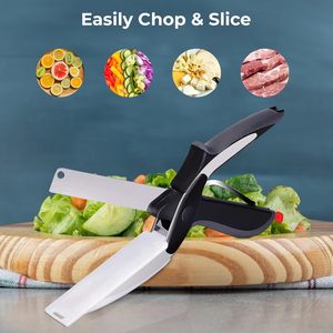 Multifunction 2 in 1 Smart Knife and Cutting Board <b>Chopper</b> <b>Vegetable</b> Stainless Steel Cutting Board Scissors - Product Image 2