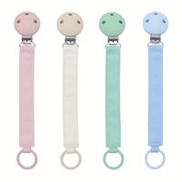 Vente en gros sans BPA attache-tétine pour nouveau-né en coton pour bébé chaîne de tétine personnalisée en silicone pour bébé