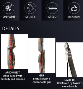 OMA Venta caliente Old Mountain Symphony Carbon Longbow arco tradicional tiro con arco - Product Image 3