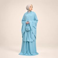 Ensemble de prière Mukena en coton pour femme, taille unique, vêtements islamiques modestes