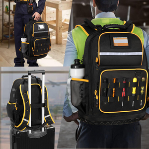 <b>Heavy</b> <b>Duty</b> Waterproof OEM Tool <b>Backpack</b> with Hard Bottom and Tool Pouch 25-29 Pockets & Laptop Pocket - Product Image 3