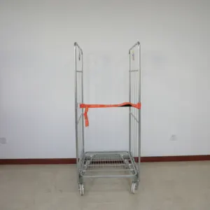 High Quality Factory Wholesale Foldable Steel Cages Warehouse Roll Containers Durable Trolley