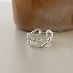 925 Sterling Silver Heart Braided <b>Open</b> <b>Ring</b> For Women Everyday Wear - Product Image 2