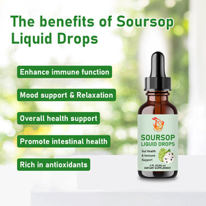 Gouttes liquides de corossol avec huile de cumin noir, Ashwagandha, Moringa, curcuma, vitamines C et D pour la santé intestinale et le soutien immunitaire - Product Image 2